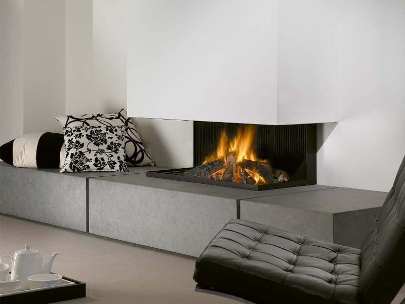 Voorbeeld open haard modern houtgestookt