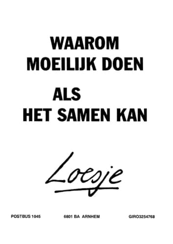 Loesje samenwonen