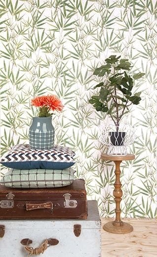 Natuurlijk behang met planten print
